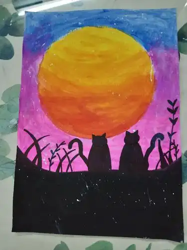 暑假班儿童班第十课作品――夜晚的星空