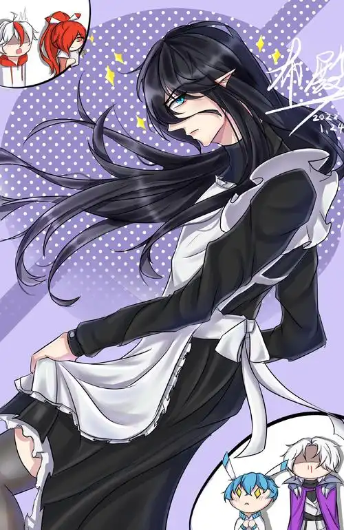 来看看布莱克穿女仆装后,众人的.