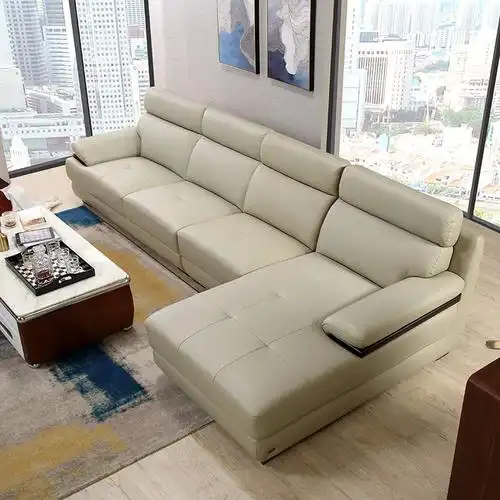 左右 沙发l形现代头层牛皮真皮沙发客厅皮艺沙发贵妃组合 dzy