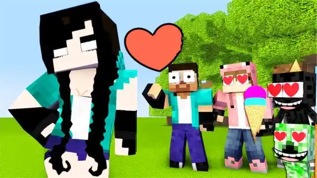 minecraft动画《美女学院》,him娘化有多可爱?瞬间被颜值征服