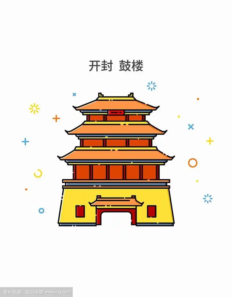 mbe插画建筑开封鼓楼