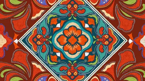 花西子x苗族印象刺绣插画