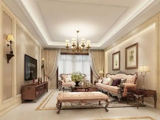 太原中正锦城欧式风格144平米装修效果图案例_太原空间榜样装饰装修