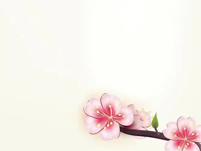 清新彩绘梅花背景ppt模版下载|幻灯片模板免费下载 - ppt宝藏