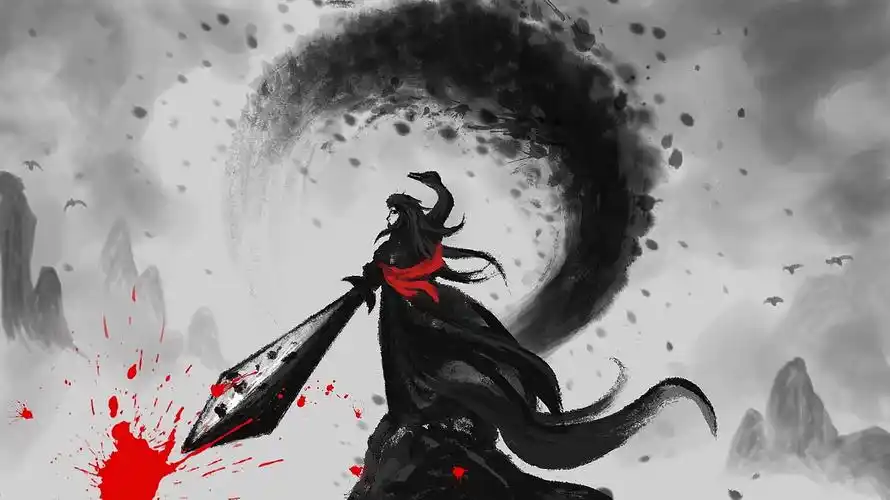 剑客 古风 古代 水彩 水墨 水墨风 中国风 水墨画 侠客 挑战 重出江湖