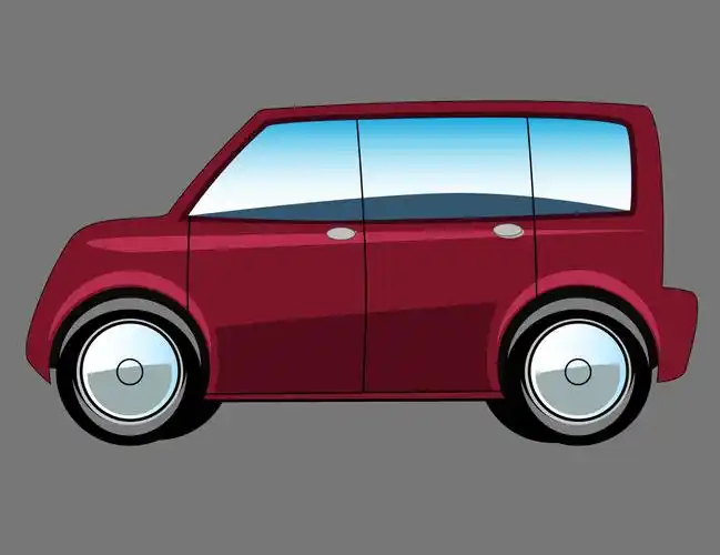 dark red cartoon van