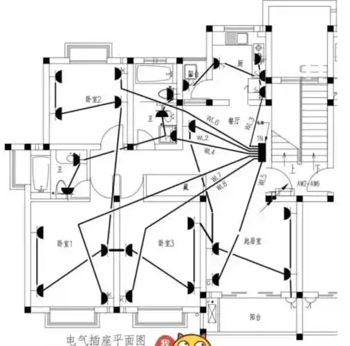 水电安装之三分钟教你学会看图纸穿电线,插座篇