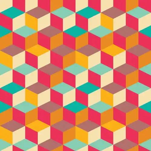 矢量复古彩色几何方格无缝背景