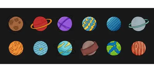 手绘临摹练习 线稿上色 星球