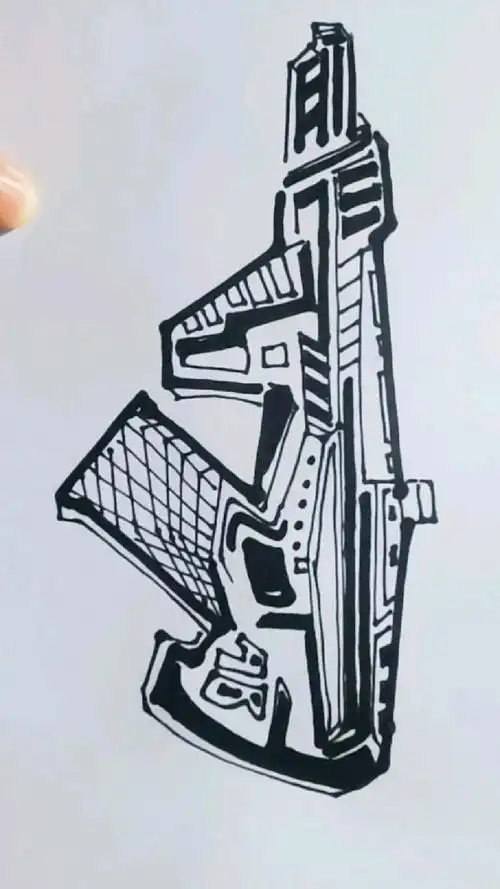 绝地求生之王最拉风的突击步枪空投战神aug简笔画你喜欢吗