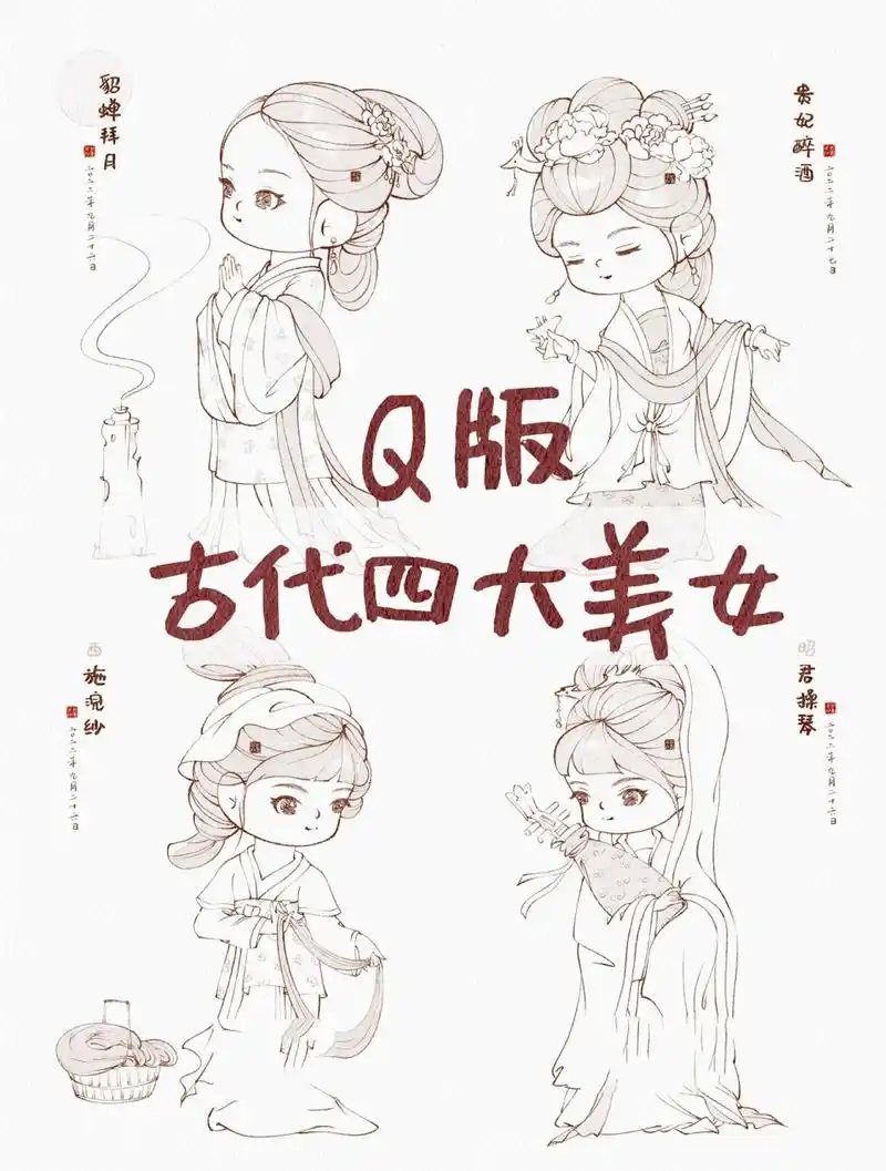 古风人物|q版古代四大美女集合