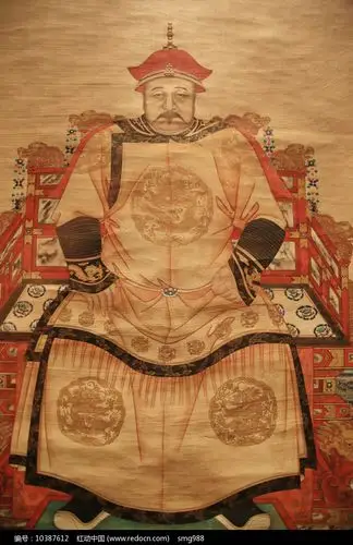 皇太极全身坐像清代