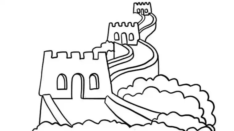 长城上有人简笔画 - 简单简笔画