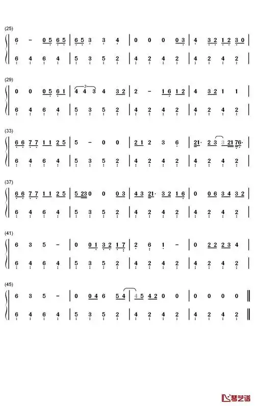 changes钢琴简谱-数字双手-justin bieber2