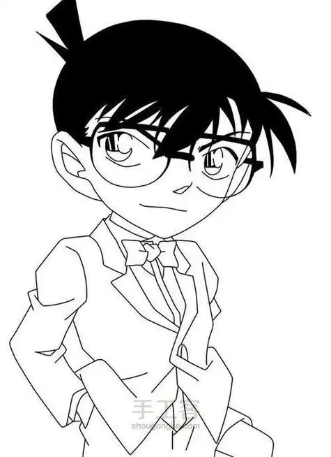 简笔画人物q版柯南