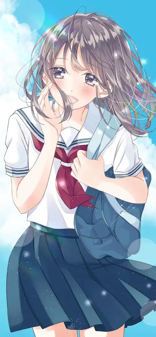 超漂亮的动漫学生妹