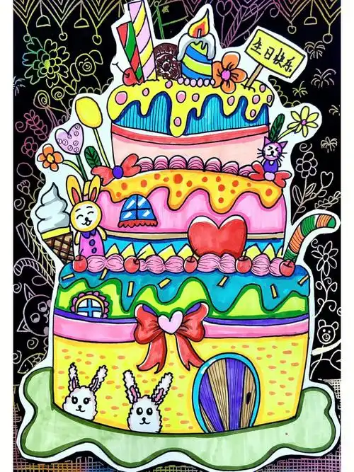 魔法蛋糕屋创意线描画