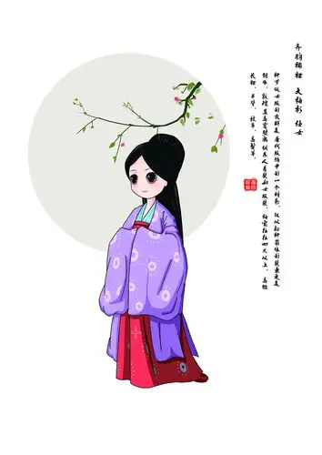 唐朝服饰插画设计