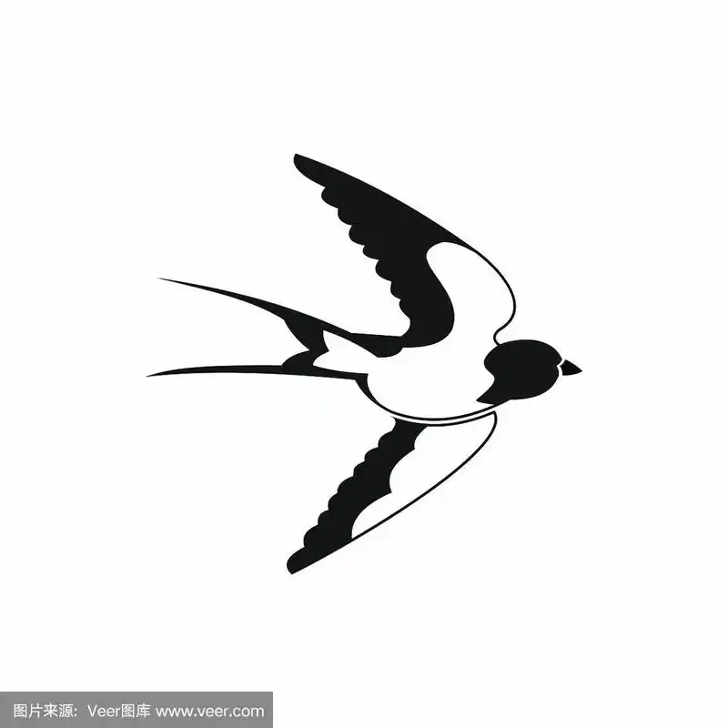 燕子图标黑色简约风格