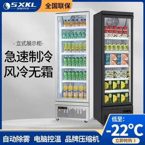 商用单门便利店保鲜速冻立式展示风冷冷藏冷冻柜啤酒饮料速冻