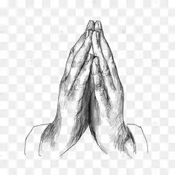 素描写实祈祷的手势