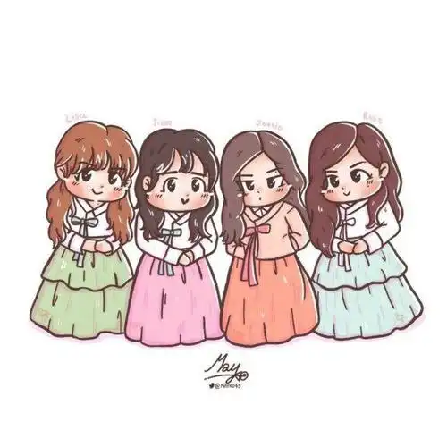 blackpink四人卡通图片78