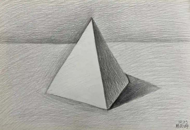 零基础素描四棱锥体