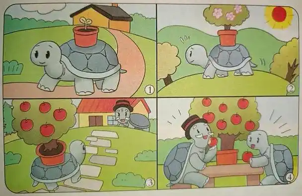 一二年级看图写话范文:小乌龟送礼物