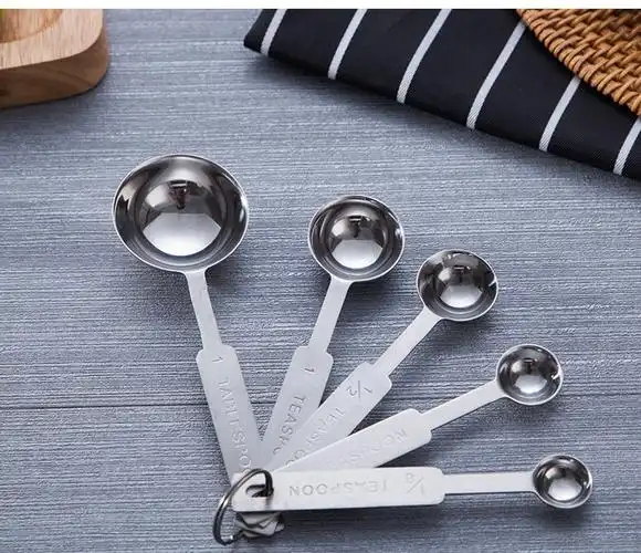 榄茵 限盐勺创意简约居家不锈钢量勺15ml套装厨房勺子克度刻度计量量