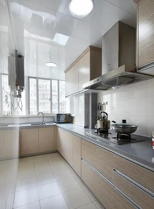 时尚淡雅现代设计厨房l型橱柜效果图