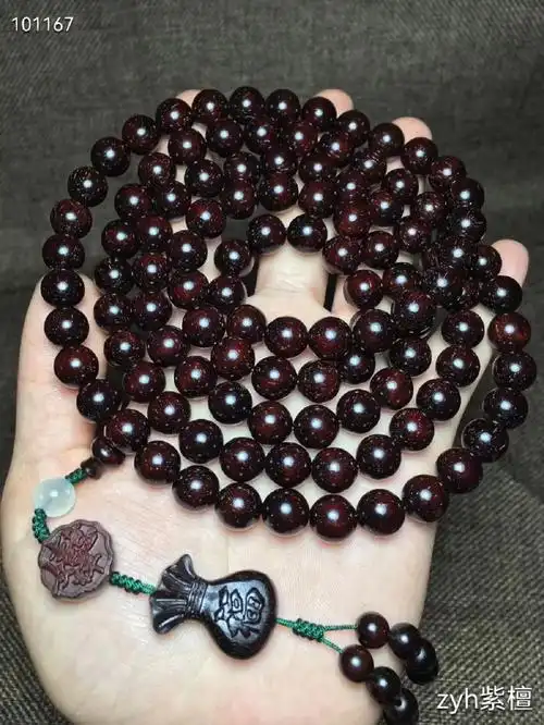 0×108颗酒红 满细星,玻璃底高油密易包浆,静等结缘~#小叶紫檀#小叶