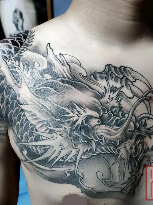过肩龙_纹身图案手稿图片_jiang的纹身作品集