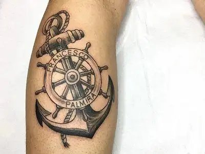 12张船舵船锚纹身图案