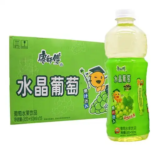 康师傅水晶葡萄500ml15瓶整箱果汁汽水水果饮品果味