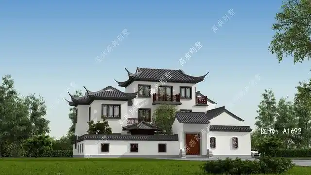 下面这款中式风格的别墅,被称之为"建在农村的小城堡".