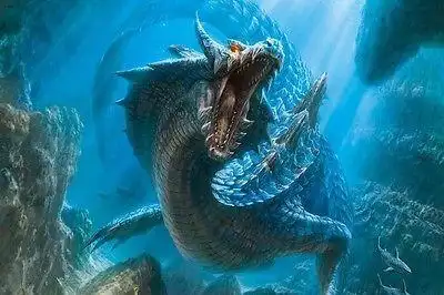 underwater monster dragon fantasy art poster fabric