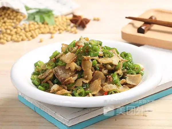 青椒炒油渣图片