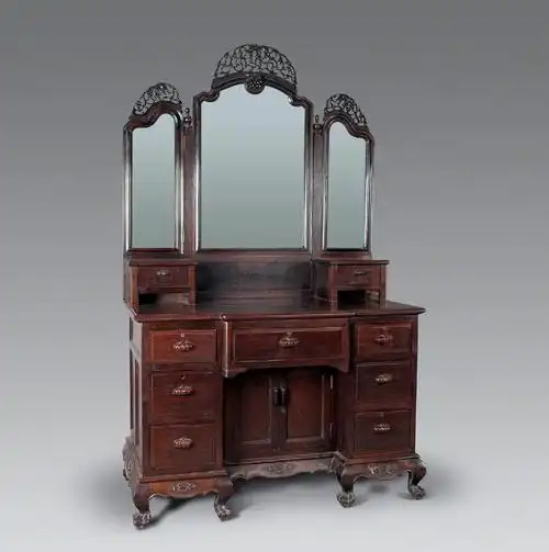 0081 清末 老红木梳妆台