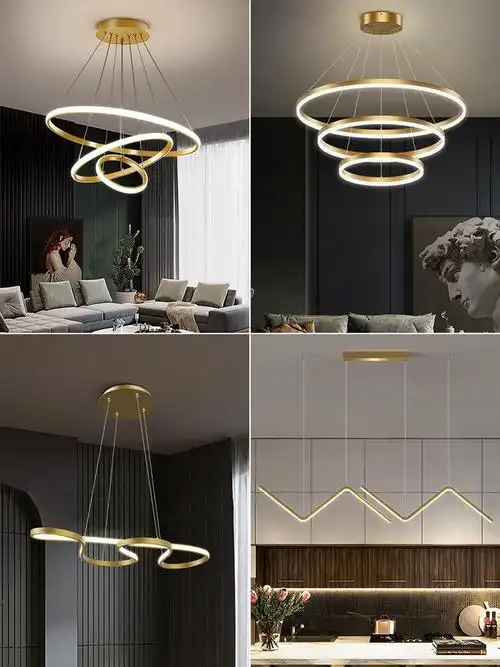 全铜餐厅吊灯现代简约大气轻奢高档家用北欧风格饭厅吧台餐桌灯具