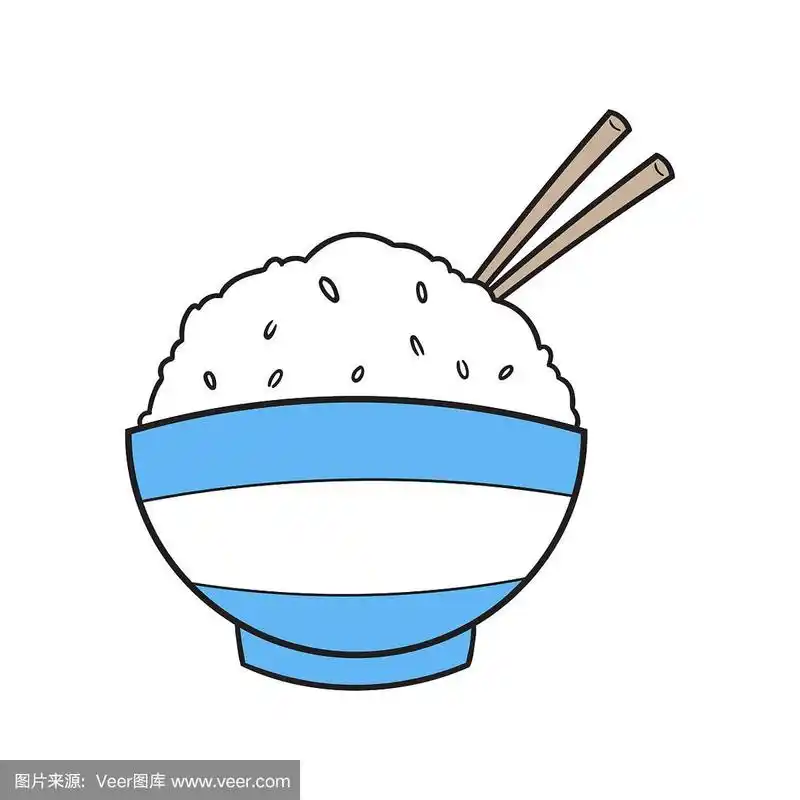 卡通碗米插画
