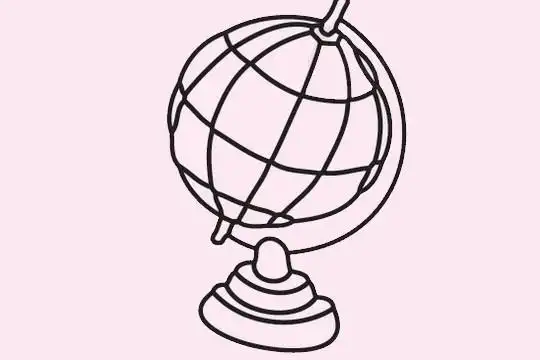 地球仪简笔画画法步骤图片大全,简笔画图片
