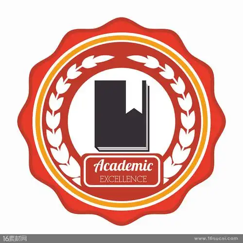 圆形红色花边橄榄枝学校logo矢量素材