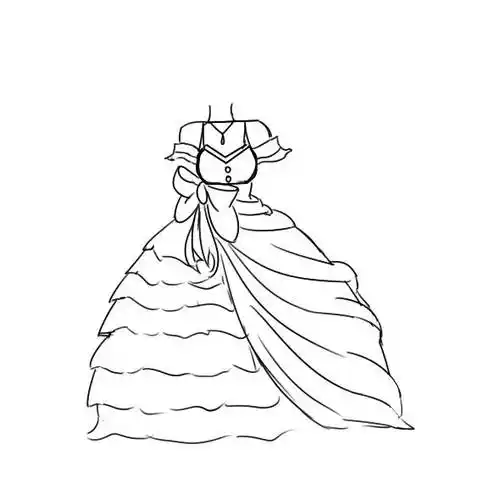 公主裙简笔画 公主裙简笔画简单又漂亮图片