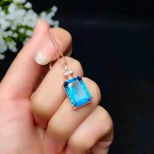 s925项坠吊坠空托女可镶托帕石长方形12-1520mm项坠