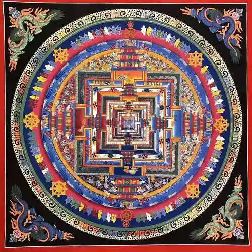 006kumarlama时轮金刚坛城未装裱唐卡