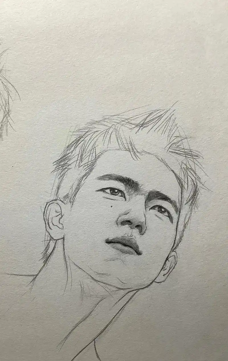 自动铅笔速写#速写 #人物速写 #铅笔画 #李现  - 抖音
