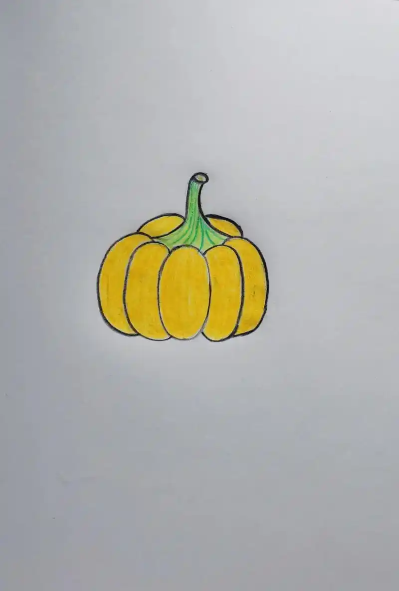 南瓜🎃简笔画.我的晚饭是小米南瓜粥…#简笔画 #画画 #一 - 抖音