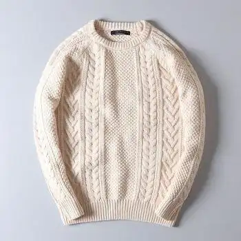 登页特大码男装粗线麻花低领毛线衣加厚圆领宽松毛衣粗线麻花男2023冬