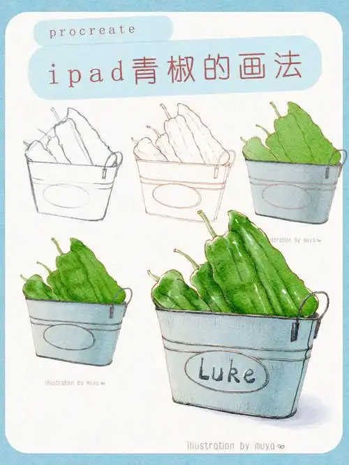 ipad画画一桶青椒的画法附过程