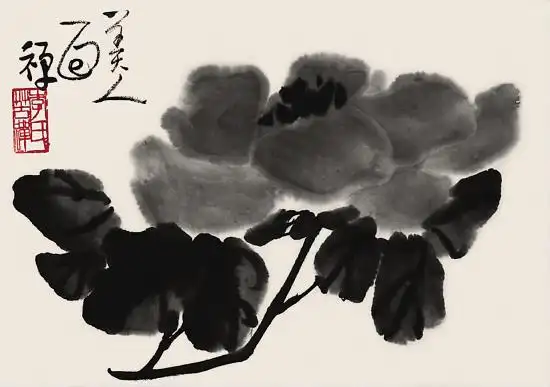 李苦禅 美人面牡丹